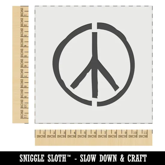 Peace Sign Sketch Wall Cookie DIY Craft Reusable Stencil {1}