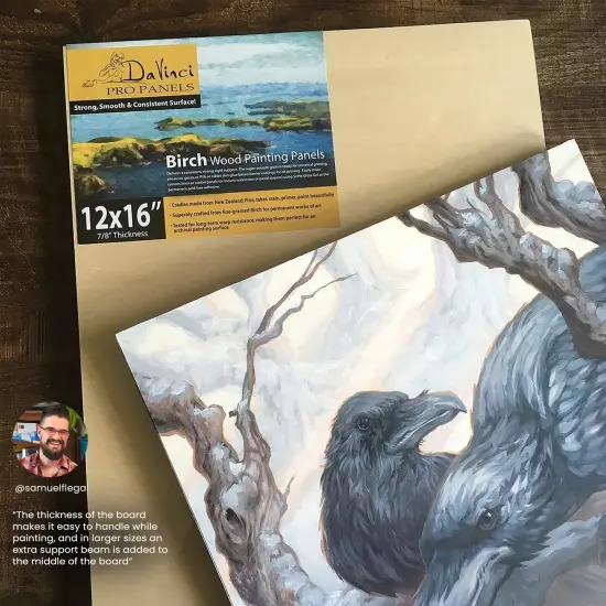 Da Vinci Pro Birch Wood Panel 1-5/8Deep - Fine Textured, Warp Resistant, Lightweight & Rigid &ndash; Perfect for Mounting Sanded Pastel or Watercolor Paper, Linen or Canvas {5}