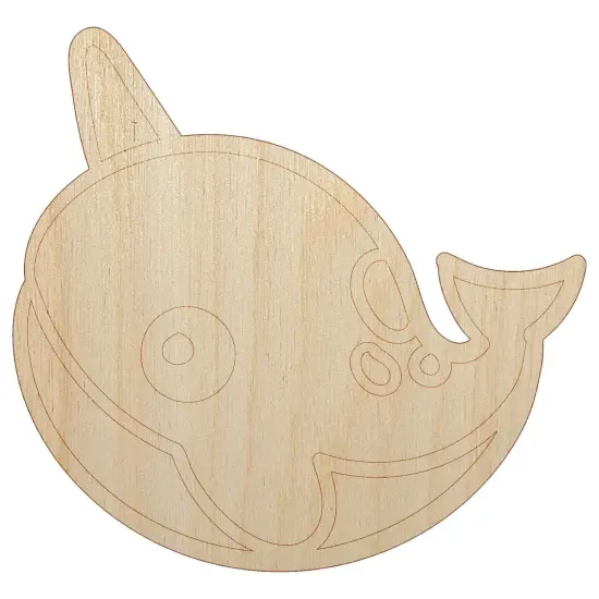Kawaii Narwhal Unfinished Wood Shape Piece Cutout for DIY Craft Projects {7}