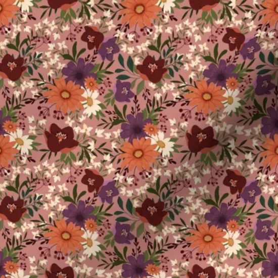 Various Fabrics by the Yard or Fat Quarter Mauve Pink Vintage Cream Flowers Purple Botanical Antique Rose Plum Custom Printed Fabric by Spoonflower {7}