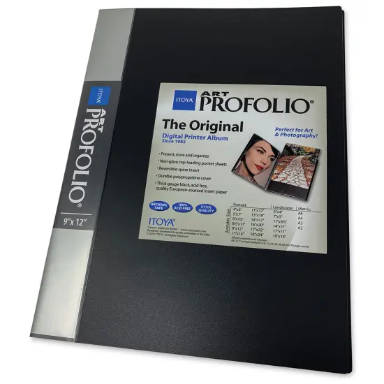 Itoya Original Art Profolio - 12" x 9", Black, Portrait, 24 Pages {1}