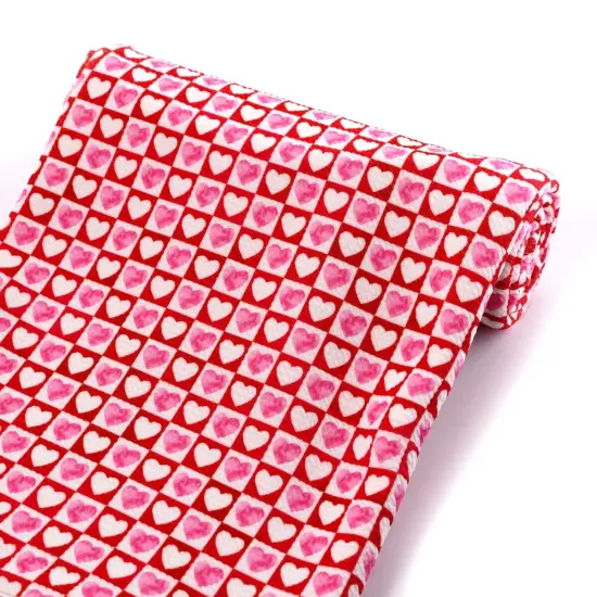Pink Valentine Block Hearts Bullet Fabric 1 yard {5}