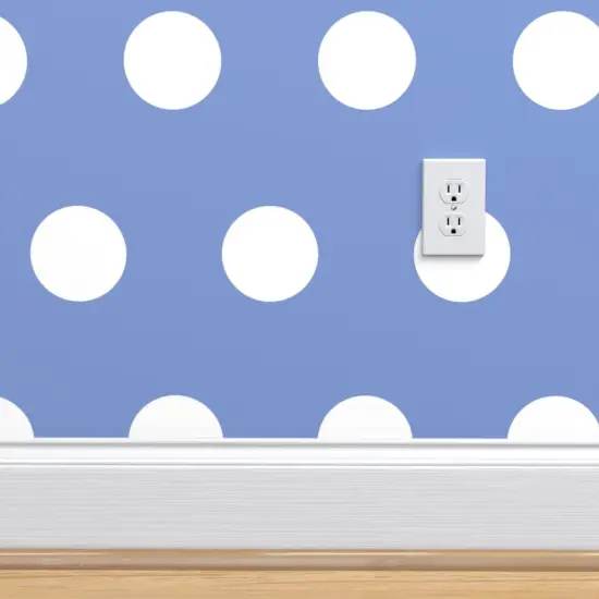 Pre-Pasted Wallpaper 2FT Wide Blue Bright Polka Dots Costal Beach Whimsical Large Scale Custom Pre-pasted Wallpaper by Spoonflower {4}