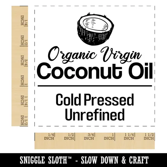 Organic Virgin Coconut Oil Cold Pressed Self-Inking Rubber Stamp Ink Stamper Red {1}