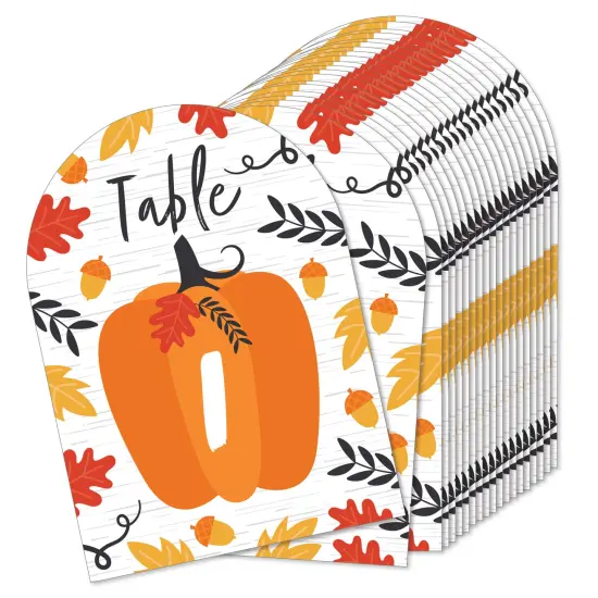 Big Dot of Happiness Fall Pumpkin - Halloween or Thanksgiving Party Double-Sided 5 x 7 inches Cards - Table Numbers - 1-20 {1}