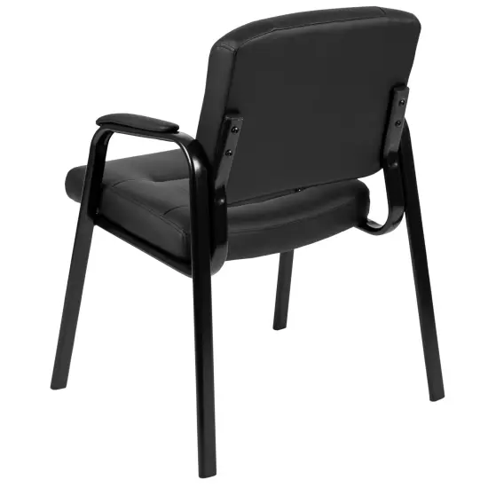 Emma and Oliver Fundamentals Executive Reception Chair with Metal Frame Black {4}