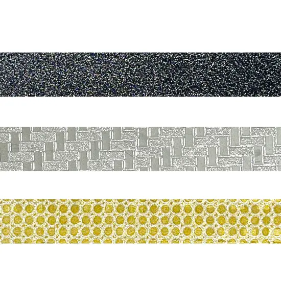 Wrapables Glitter and Shine Washi Tapes Decorative Masking Tapes (Set of 3) Onyx Glitz {3}