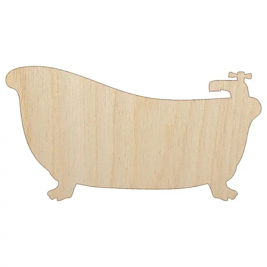 Clawfoot Bathtub for Bathing Unfinished Wood Shape Piece Cutout for DIY Craft Projects {7}