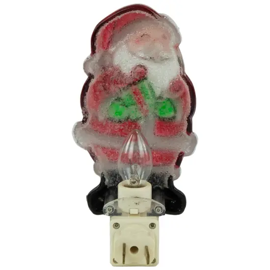 Northlight Santa with Gift Frosted Christmas Night Light - 6.75" Red {7}