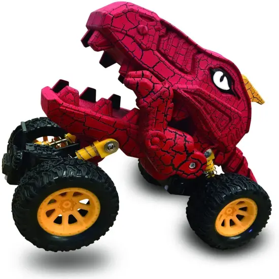 Aeromax Dino-Faur Pull Back Dinosaur Truck | Red {4}