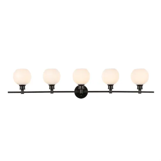 Collier 5 light Black and Frosted white glass Wall sconce {1}
