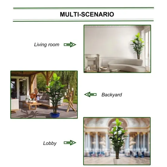 Luxurious 84-Inch Faux Banana Tree - Realistic Artificial Tropical Plant for Premium Home or Office Decor, Floral Home by Artificial Flowers {4}