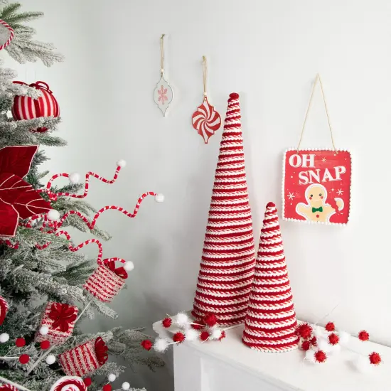 Northlight Candy Cane Swirled Christmas Cone Tree - 10.5" - Red and White {4}