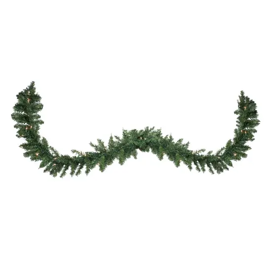 Northlight Pre-Lit Buffalo Fir Commercial Christmas Garland - 25' x 17" - Clear Lights Green {4}