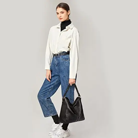 Montana West Hobo Bag for Women Designer Ladies Hobo bag Bucket Purse Totes Bag Handbags Chic Shoulder Bag,B2B-MWC-128-BK {2}