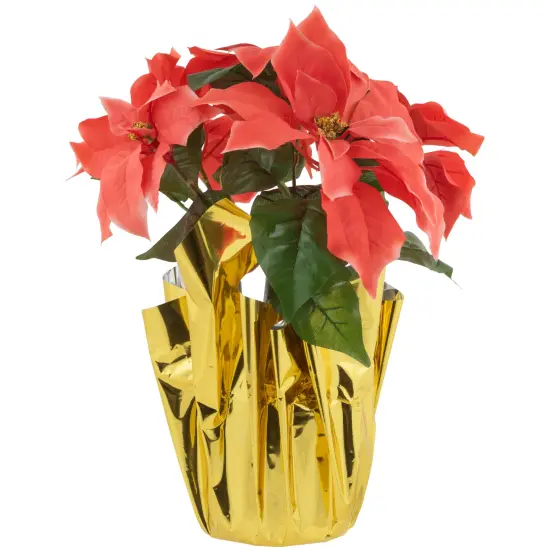 Northlight Artificial Christmas Poinsettia with Wrapped Base - 14.5" - Pink {1}