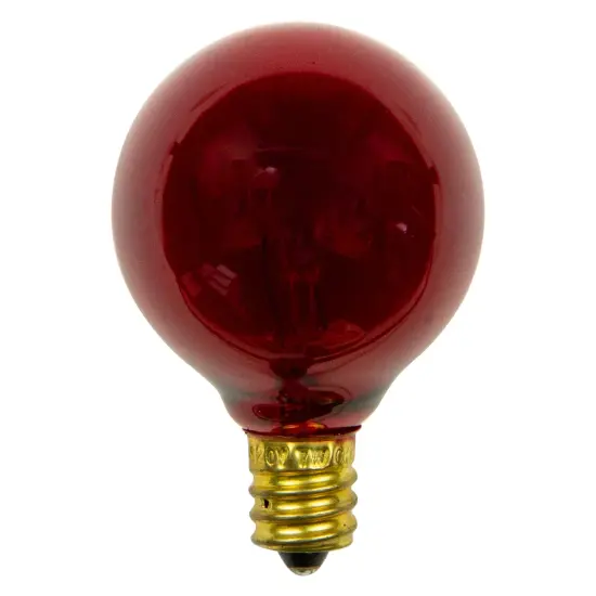 Northlight Transparent G40 Globe Incandescent Christmas Replacement Bulbs - Red - Pack of 25 {3}