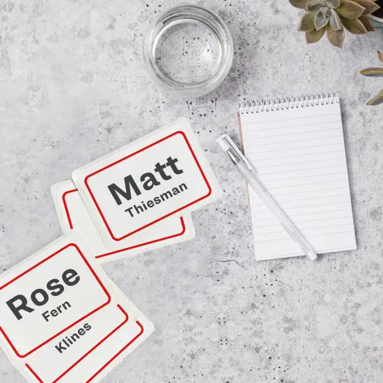 Avery Flexible Printable Name Tags, 2-1/3" x 3-3/8", White with Red Border, 400 Removable Name Badges (05095) {5}