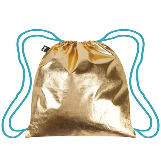 LOQI METALLIC Gold/Blue Backpack {1}