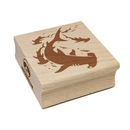 School of Hammerhead Sharks Square Rubber Stamp for Stamping Crafting {7}