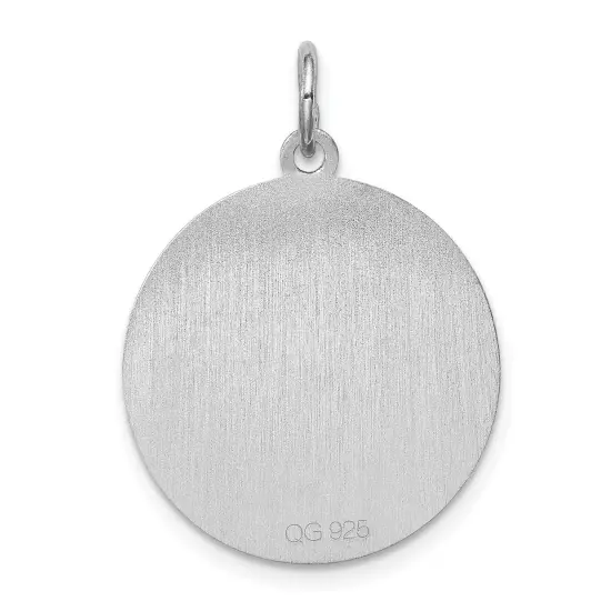 Sterling Silver Chow Disc Charm Pendant Jewelry 26mm x 19mm {3}