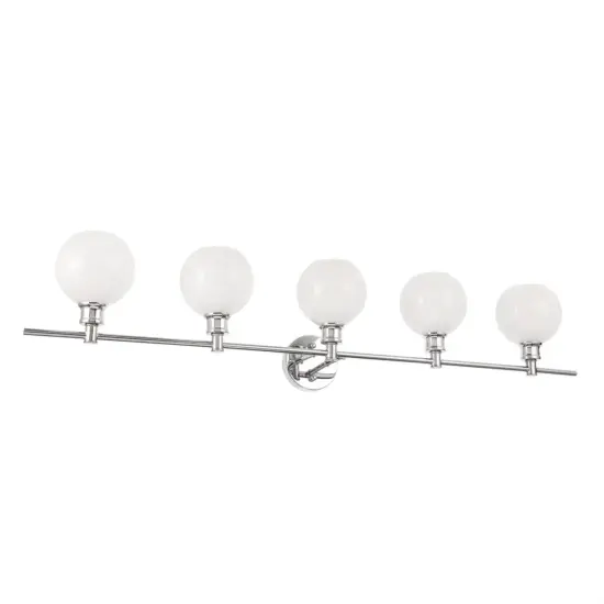 Collier 5 light Chrome and Frosted white glass Wall sconce {5}