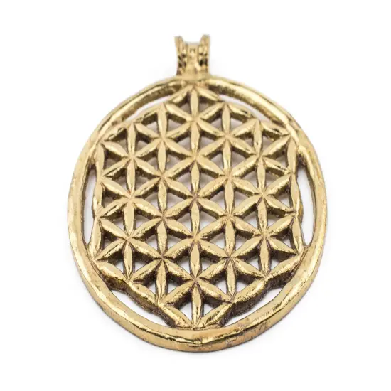 TheBeadChest Brass Arabian Lattice Pendant (75x64mm) {1}