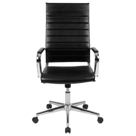 Merrick Lane Stockholm High Back Home Office Chair With Pneumatic Seat Height Adjustment And 360&deg; Swivel Black {3}