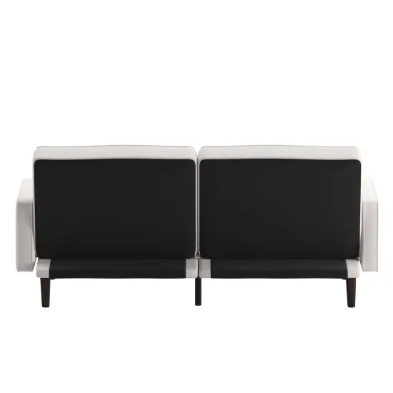 Merrick Lane Niklas Mid Century Modern Split-Back Sofa Futon with 3 Recline Positions Gray {4}