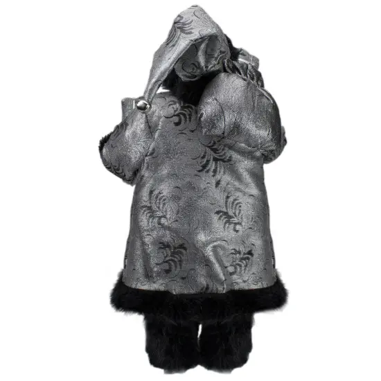 Northlight 24" Santa Claus with Gifts Christmas Figure - Silver and Black {6}