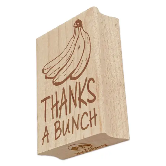 Thanks a Bunch Bananas Thank You Rectangle Rubber Stamp for Stamping Crafting {2}