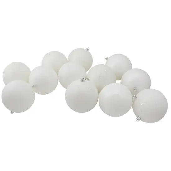 Northlight Shatterproof 4-Finish Christmas Ball Ornaments - 2.5" (60mm) - Winter White - 24ct {1}