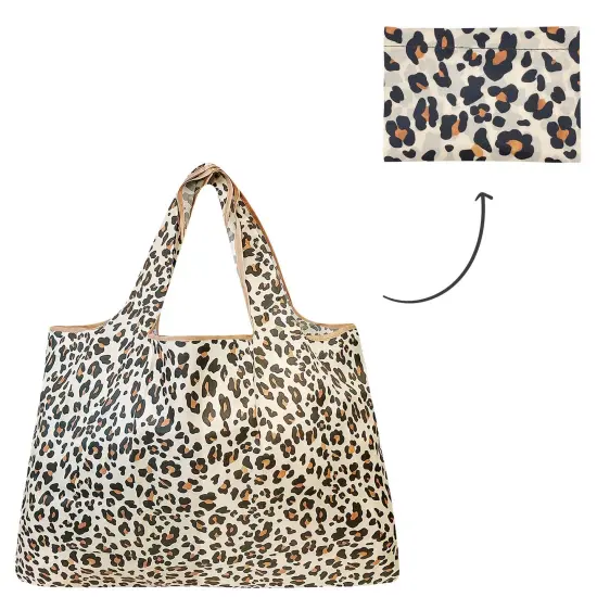 Wrapables Large Foldable Tote Nylon Reusable Grocery Bag Wild Cat {3}