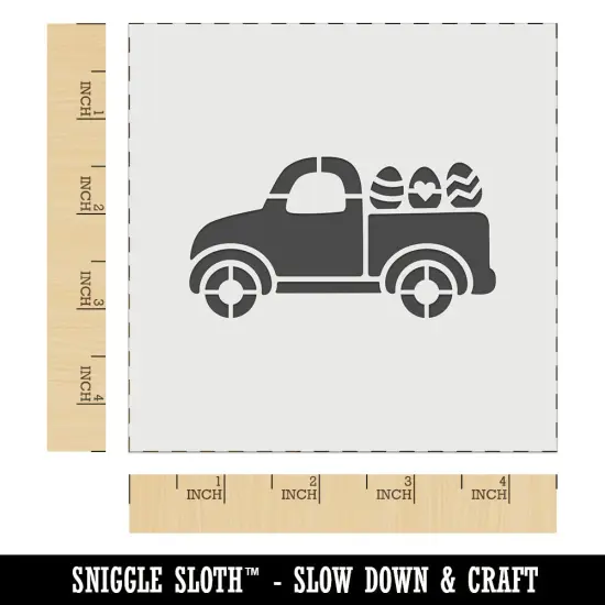 Cute Truck with Easter Eggs Wall Cookie DIY Craft Reusable Stencil {6}