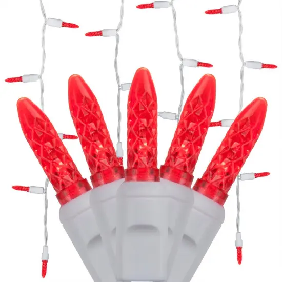 70 Red M5 LED Icicle Light Set 7.5Ft. White Wire Christmas {1}
