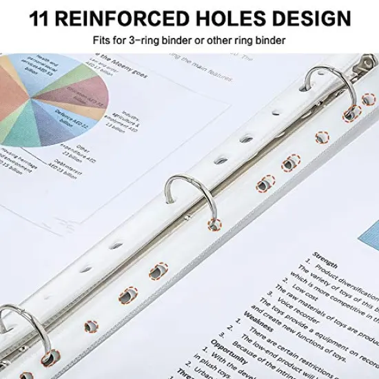 Sheet Protectors, PANDRI 500 Pack Clear Heavy Duty Plastic Page Protectors Sheet Reinforced 11-Hole Fit for 3 Ring Binder Fits Standard 8.5 x 11 Paper, 9.25 x 11.25 Top Loaded, Acid Free {6}