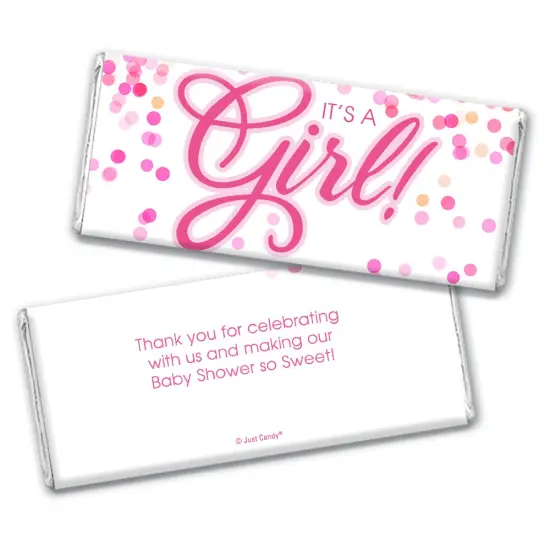 It's a Girl Baby Shower Candy Party Favors Wrapped Hershey's Chocolate Bars by Just Candy (12, 24 or 36 Pack) {3}