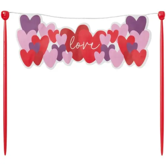 Love and Hearts Cake Banner Layon, 1pc {1}