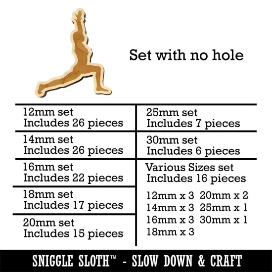 Yoga High Lunge Pose Mini Wood Shape Charms Jewelry DIY Craft {1}