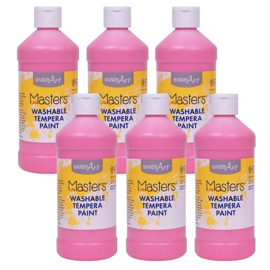 Little Masters&reg; Washable Tempera Paint, Pink, 16 oz., Pack of 6 {1}