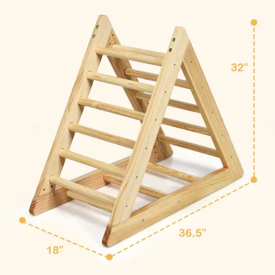 Wooden Triangle Climber for Toddler Step Training {4}