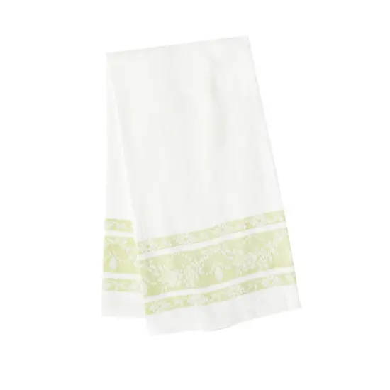 Rose Trellis Jacquard Peridot Cotton Woven Kitchen Towel {1}