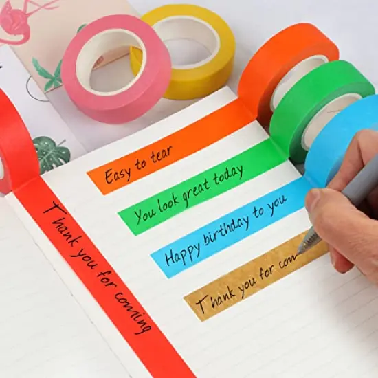 12PCS Colored Masking Tape Kids Art Supplies DIY Craft Tape Colored Tape Rolls 1.7cm x 12m (2/3 In x 13 Yards) {5}