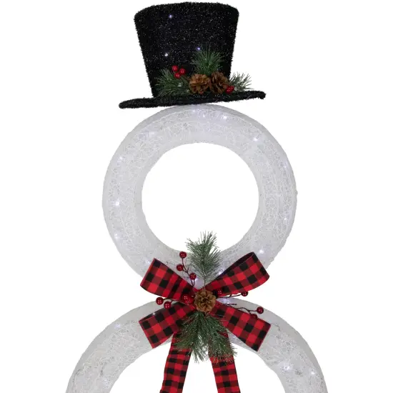 Northlight 48" LED Lighted Wreath Snowman Outdoor Christmas Decoration White {4}