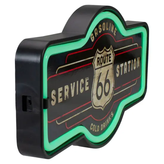 Northlight LED Route 66 Service Station Neon Lighted Wall Sign Black {4}