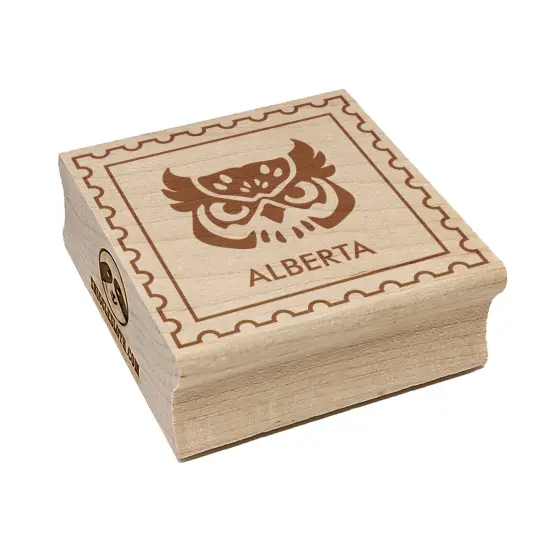 Alberta Canada Destination Travel Square Rubber Stamp for Stamping Crafting {1}
