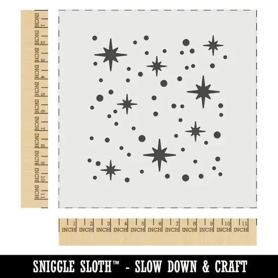 Shining Stars Outer Space Wall Cookie DIY Craft Reusable Stencil {1}