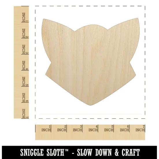 Fox Face Solid Unfinished Wood Shape Piece Cutout for DIY Craft Projects {1}