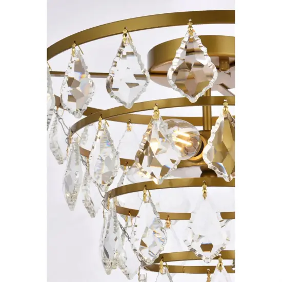 Ella 14 inch flush mount in brass {5}