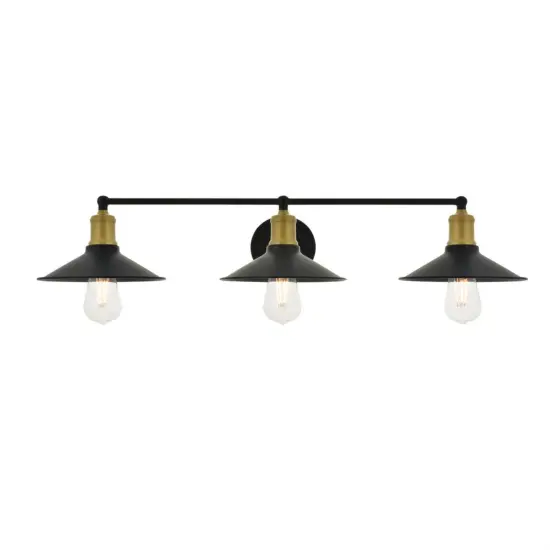 Etude 3 light brass and black Wall Sconce {1}